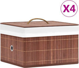 vidaXL - Opbergboxen - 4 - st - bamboe - bruin