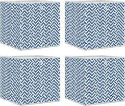 vidaXL - Opbergboxen - 4 - st - inklapbaar - 32x32x32 - cm - ongeweven - stof - blauw