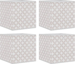 vidaXL - Opbergboxen - 4 - st - inklapbaar - 32x32x32 - cm - ongeweven - stof - crème