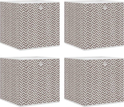 vidaXL - Opbergboxen - 4 - st - inklapbaar - 32x32x32 - cm - ongeweven - stof - bruin