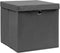 vidaXL - Opbergboxen - met - deksel - 10 - st - 28x28x28 - cm - grijs