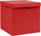 vidaXL - Opbergboxen - met - deksel - 10 - st - 28x28x28 - cm - rood