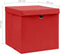 vidaXL - Opbergboxen - met - deksel - 10 - st - 28x28x28 - cm - rood