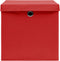 vidaXL - Opbergboxen - met - deksel - 10 - st - 28x28x28 - cm - rood