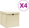 vidaXL - Opbergboxen - met - deksel - 10 - st - 28x28x28 - cm - rood
