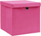 vidaXL - Opbergboxen - met - deksel - 10 - st - 28x28x28 - cm - roze