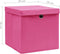 vidaXL - Opbergboxen - met - deksel - 10 - st - 28x28x28 - cm - roze