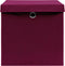 vidaXL - Opbergboxen - met - deksel - 10 - st - 28x28x28 - cm - donkerrood