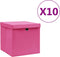vidaXL - Opbergboxen - met - deksel - 10 - st - 28x28x28 - cm - wit