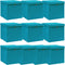 vidaXL - Opbergboxen - met - deksel - 10 - st - 32x32x32 - cm - stof - babyblauw
