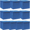 vidaXL - Opbergboxen - met - deksel - 10 - st - 32x32x32 - cm - stof - blauw