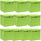 vidaXL - Opbergboxen - met - deksel - 10 - st - 32x32x32 - cm - stof - paars