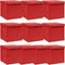 vidaXL - Opbergboxen - met - deksel - 10 - st - 32x32x32 - cm - stof - wit