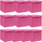 vidaXL - Opbergboxen - met - deksel - 10 - st - 32x32x32 - cm - stof - roze