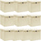 vidaXL - Opbergboxen - met - deksel - 10 - st - 32x32x32 - cm - stof - crèmekleurig