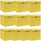 vidaXL - Opbergboxen - met - deksel - 10 - st - 32x32x32 - cm - stof - geel