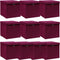 vidaXL - Opbergboxen - met - deksel - 10 - st - 32x32x32 - cm - stof - donkerrood