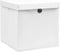 vidaXL - Opbergboxen - met - deksel - 10 - st - 32x32x32 - cm - stof - wit