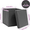 vidaXL - Opbergboxen - met - deksel - 10 - st - 32x32x32 - cm - stof - grijs