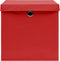 vidaXL - Opbergboxen - met - deksel - 10 - st - 32x32x32 - cm - stof - wit