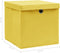 vidaXL - Opbergboxen - met - deksel - 10 - st - 32x32x32 - cm - stof - geel