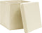 vidaXL - Opbergboxen - met - deksel - 10 - st - 32x32x32 - cm - stof - crèmekleurig