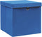 vidaXL - Opbergboxen - met - deksel - 10 - st - 32x32x32 - cm - stof - blauw