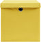 vidaXL - Opbergboxen - met - deksel - 10 - st - 32x32x32 - cm - stof - geel