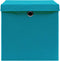 vidaXL - Opbergboxen - met - deksel - 10 - st - 32x32x32 - cm - stof - babyblauw