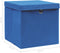 vidaXL - Opbergboxen - met - deksel - 10 - st - 32x32x32 - cm - stof - blauw