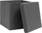 vidaXL - Opbergboxen - met - deksel - 10 - st - 32x32x32 - cm - stof - grijs