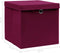 vidaXL - Opbergboxen - met - deksel - 10 - st - 32x32x32 - cm - stof - donkerrood