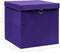 vidaXL - Opbergboxen - met - deksel - 10 - st - 32x32x32 - cm - stof - paars