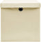 vidaXL - Opbergboxen - met - deksel - 10 - st - 32x32x32 - cm - stof - crèmekleurig