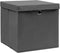 vidaXL - Opbergboxen - met - deksel - 10 - st - 32x32x32 - cm - stof - grijs