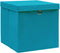 vidaXL - Opbergboxen - met - deksel - 10 - st - 32x32x32 - cm - stof - babyblauw