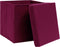 vidaXL - Opbergboxen - met - deksel - 10 - st - 32x32x32 - cm - stof - donkerrood
