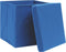 vidaXL - Opbergboxen - met - deksel - 4 - st - 28x28x28 - cm - blauw
