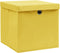 vidaXL - Opbergboxen - met - deksel - 4 - st - 28x28x28 - cm - geel