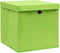 vidaXL - Opbergboxen - met - deksel - 4 - st - 28x28x28 - cm - groen