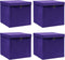 vidaXL - Opbergboxen - met - deksel - 4 - st - 28x28x28 - cm - paars