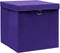 vidaXL - Opbergboxen - met - deksel - 4 - st - 28x28x28 - cm - paars