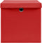vidaXL - Opbergboxen - met - deksel - 4 - st - 28x28x28 - cm - rood