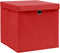 vidaXL - Opbergboxen - met - deksel - 4 - st - 28x28x28 - cm - rood