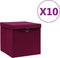 vidaXL - Opbergboxen - met - deksel - 4 - st - 28x28x28 - cm - roze