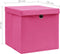 vidaXL - Opbergboxen - met - deksel - 4 - st - 28x28x28 - cm - roze