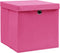 vidaXL - Opbergboxen - met - deksel - 4 - st - 28x28x28 - cm - roze