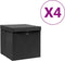 vidaXL - Opbergboxen - met - deksel - 4 - st - 28x28x28 - cm - babyblauw