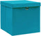 vidaXL - Opbergboxen - met - deksel - 4 - st - 28x28x28 - cm - babyblauw