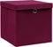 vidaXL - Opbergboxen - met - deksel - 4 - st - 28x28x28 - cm - donkerrood